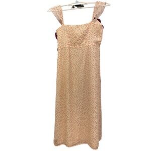 Pomelo‎ Cherry Print Midi Dress Smocked Sundress Sleeveless Summer Coquette | M